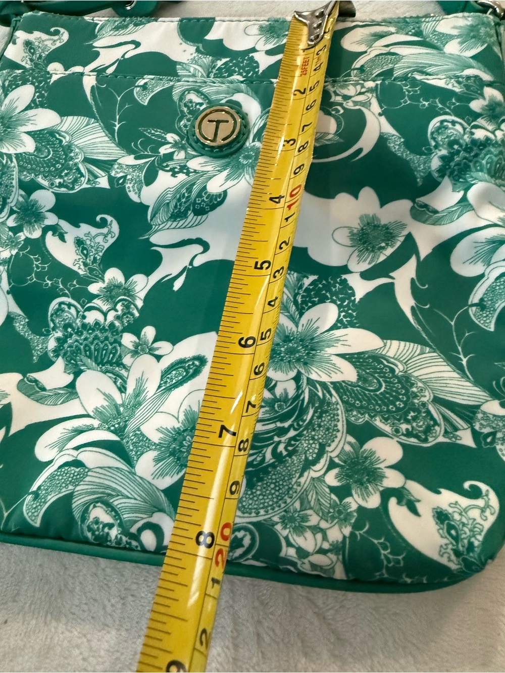 Talbots Green Floral Crossbody Bag - Women's Printed Shoulder Bag - Picture 9 of 9